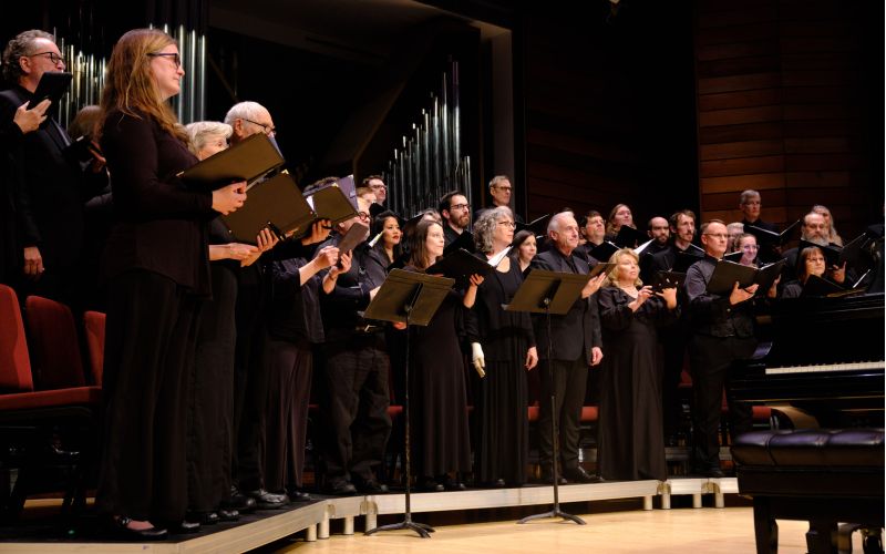Photo of the choral group singing.